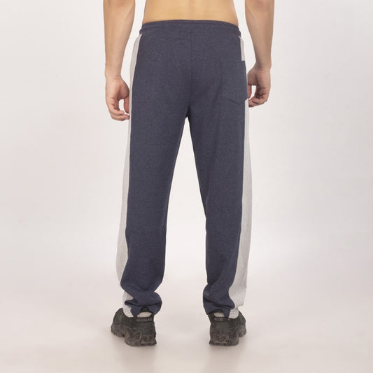 Purkhaa Comfort Fit Colorblock Navy Grey Melange Trouser