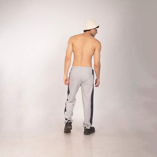 Purkhaa's Adventure leman Comfort Fit Colorblock Grey Navy Melange Trouser