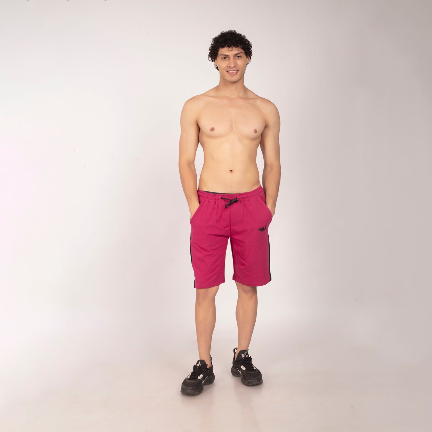 Purkhaa Active wear Maroon Black Stripe Short