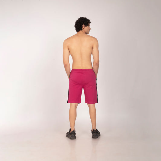 Purkhaa Active wear Maroon Black Stripe Short