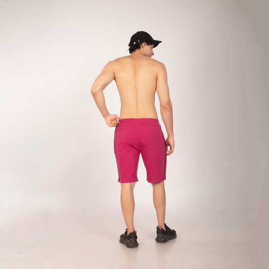 Purkhaa Active wear Maroon Double Stripe Short