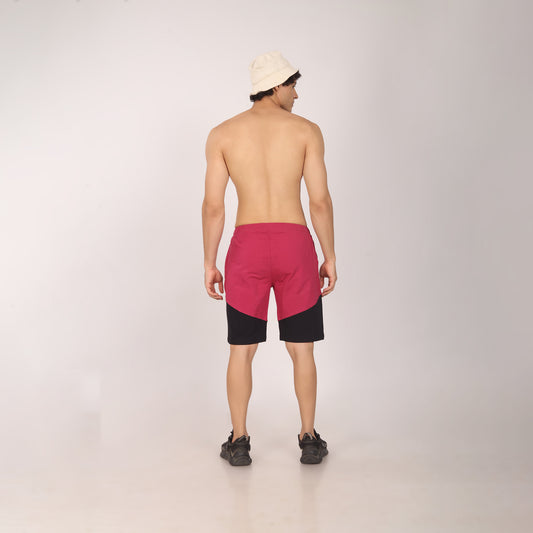 Purkhaa's Premium Maroon Black Short for classy men