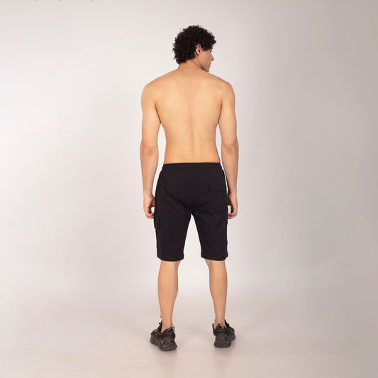 Purkhaa Gym wear Cargo black shorts