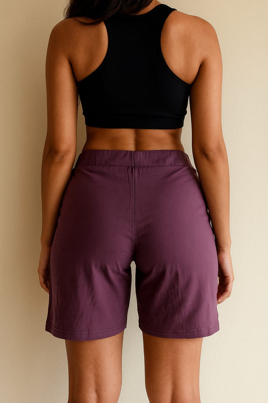 Womens High Waist Shorts (Mulberry)