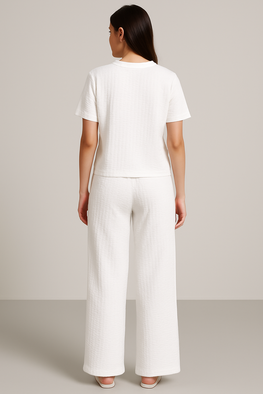 Purkhaa Jacquard Co-ord set (White)