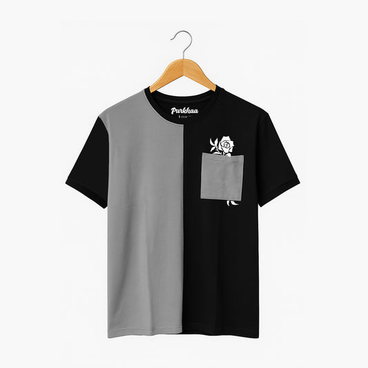 Purkhaa Grayscale Pocket Bloom Tee