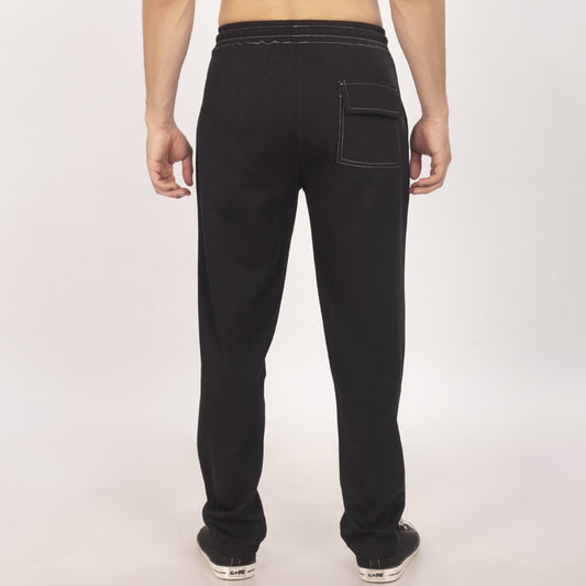 Purkhaa Comfort wear  Contrast Stitch overlock Black Pant