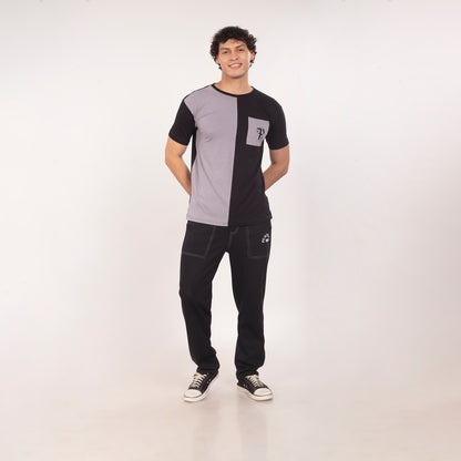 Purkhaa Grayscale Pocket Bloom Initial Tee