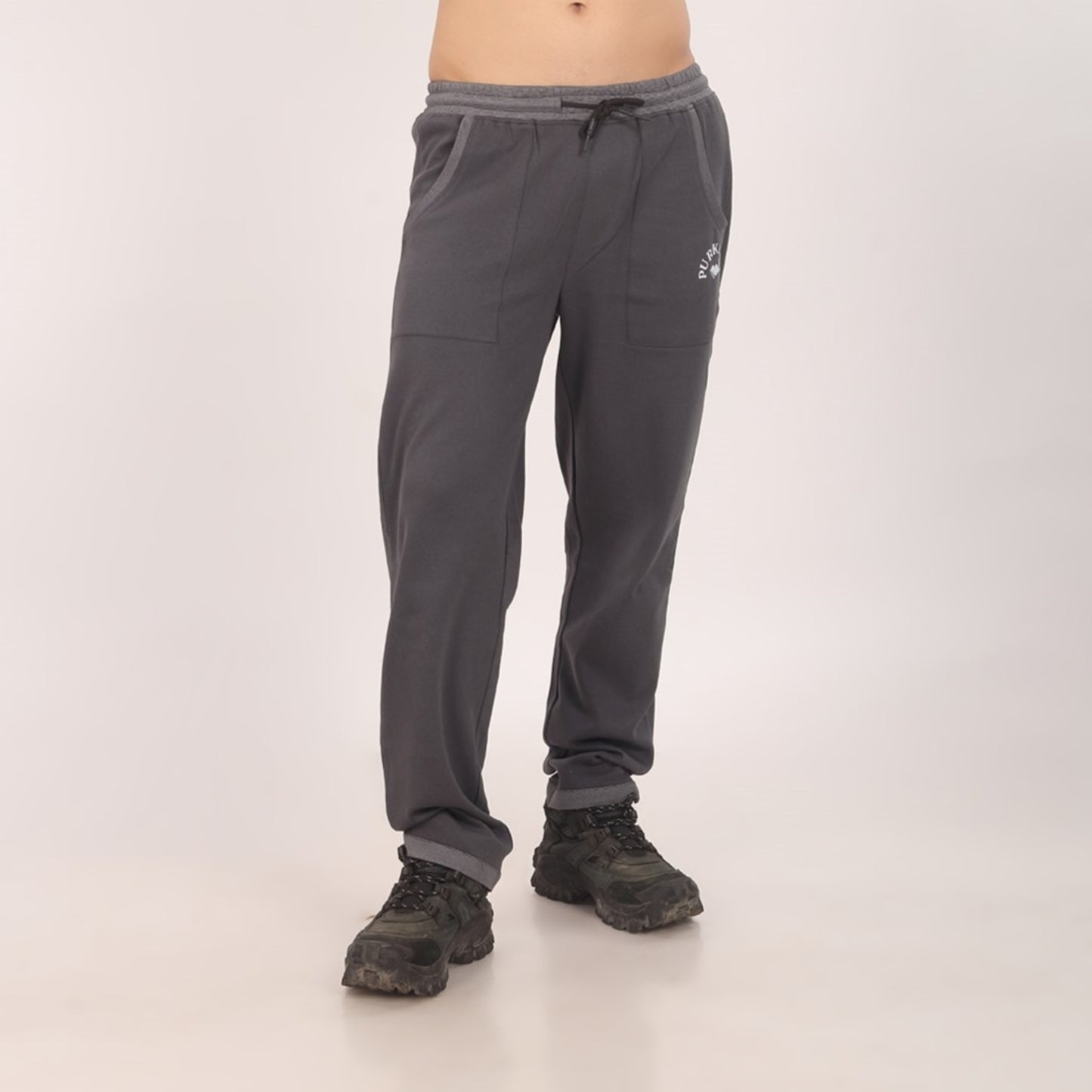Purkhaa Premium Dark Grey Contrast Bottom Jogger