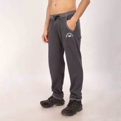 Purkhaa Premium Dark Grey Contrast Bottom Jogger