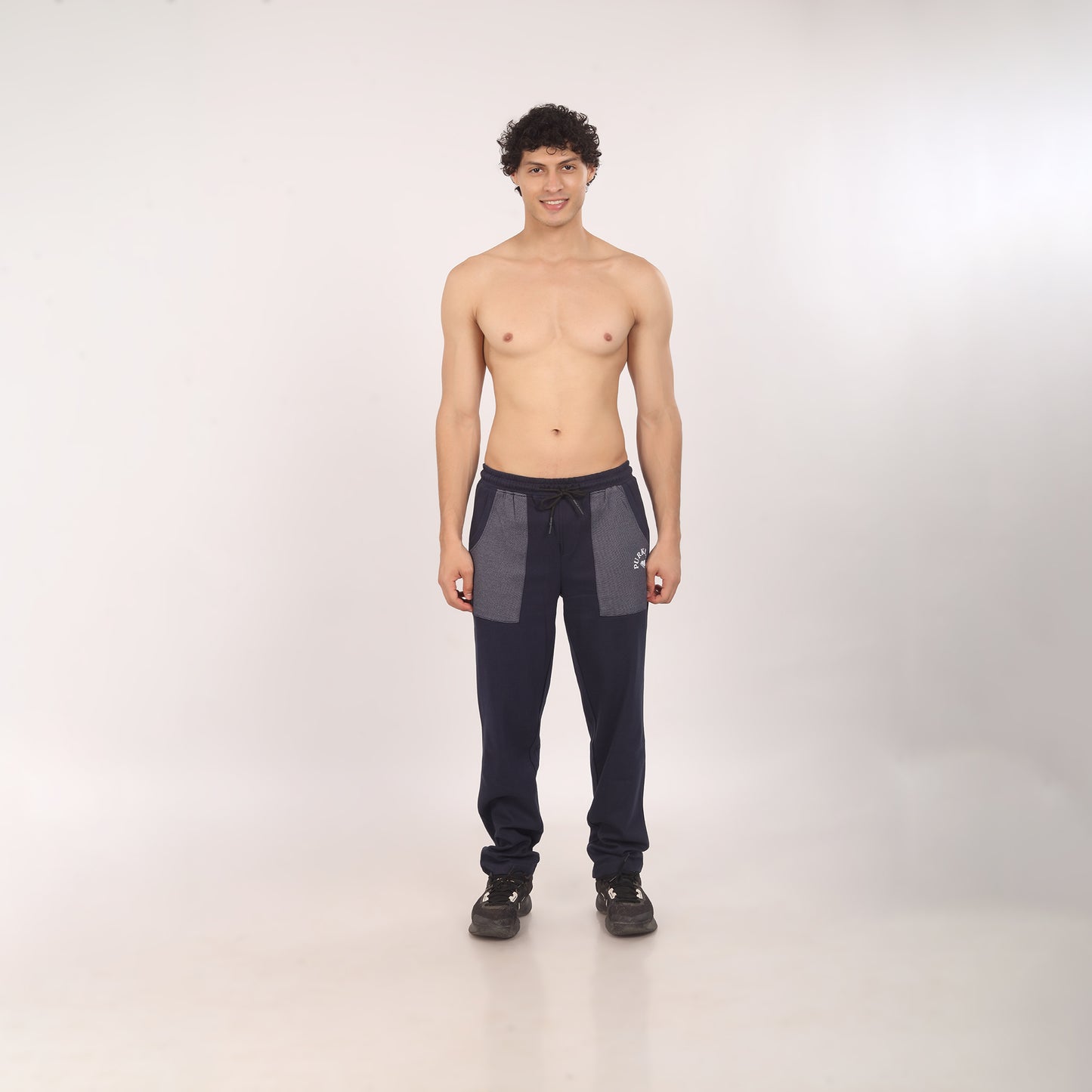 Purkhaa's light weight Regular Fit Navy Contrast Pocket pyjama
