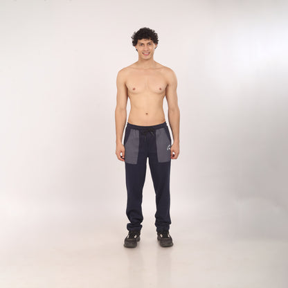 Purkhaa's light weight Regular Fit Navy Contrast Pocket pyjama