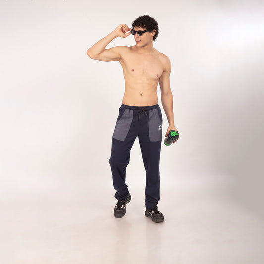 Purkhaa's light weight Regular Fit Navy Contrast Pocket pyjama