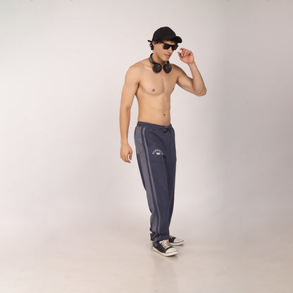 Purkhaa Baggy Fit Blue Melange Track Pant