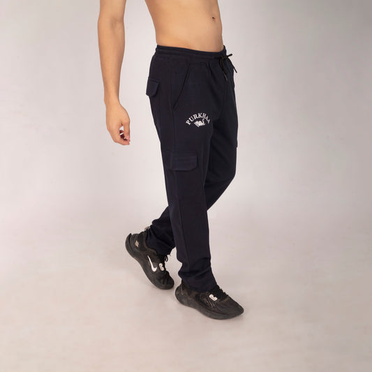 Purkhaa Premium Navy Cargo Track Pant