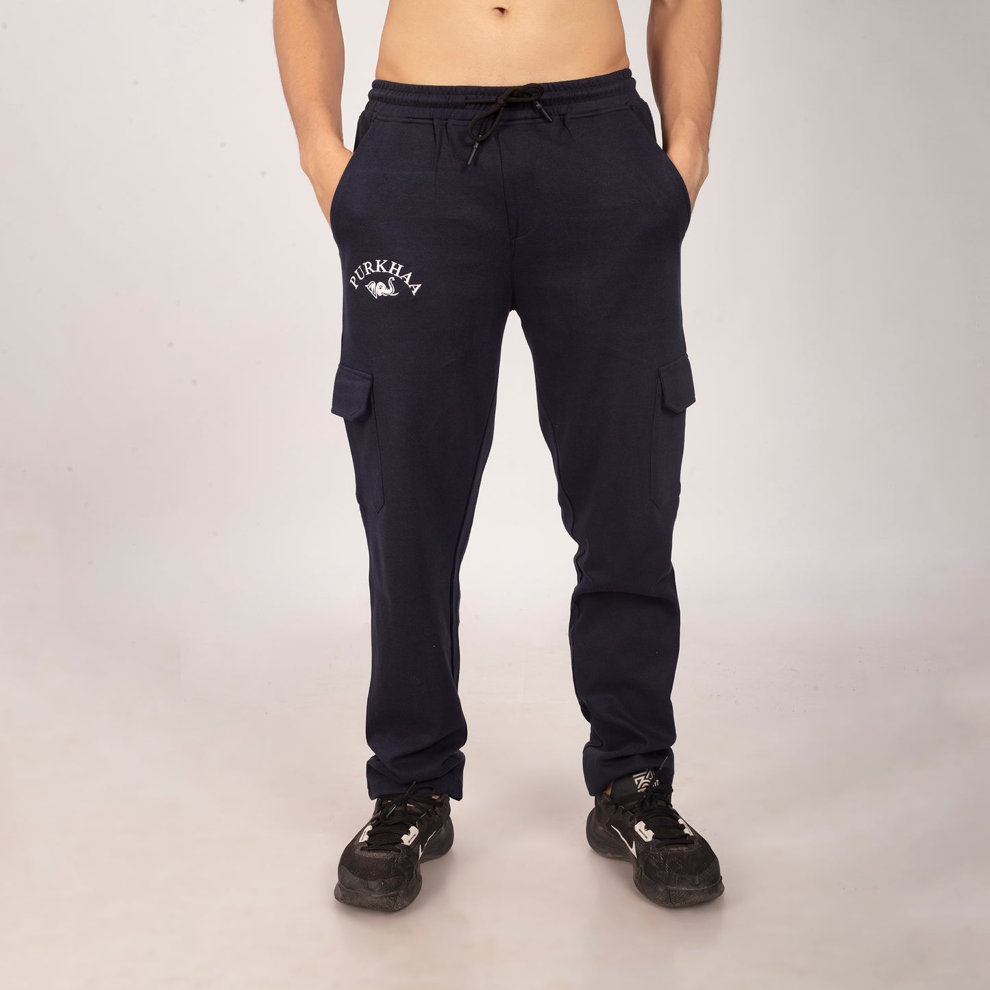 Purkhaa Premium Navy Cargo Track Pant
