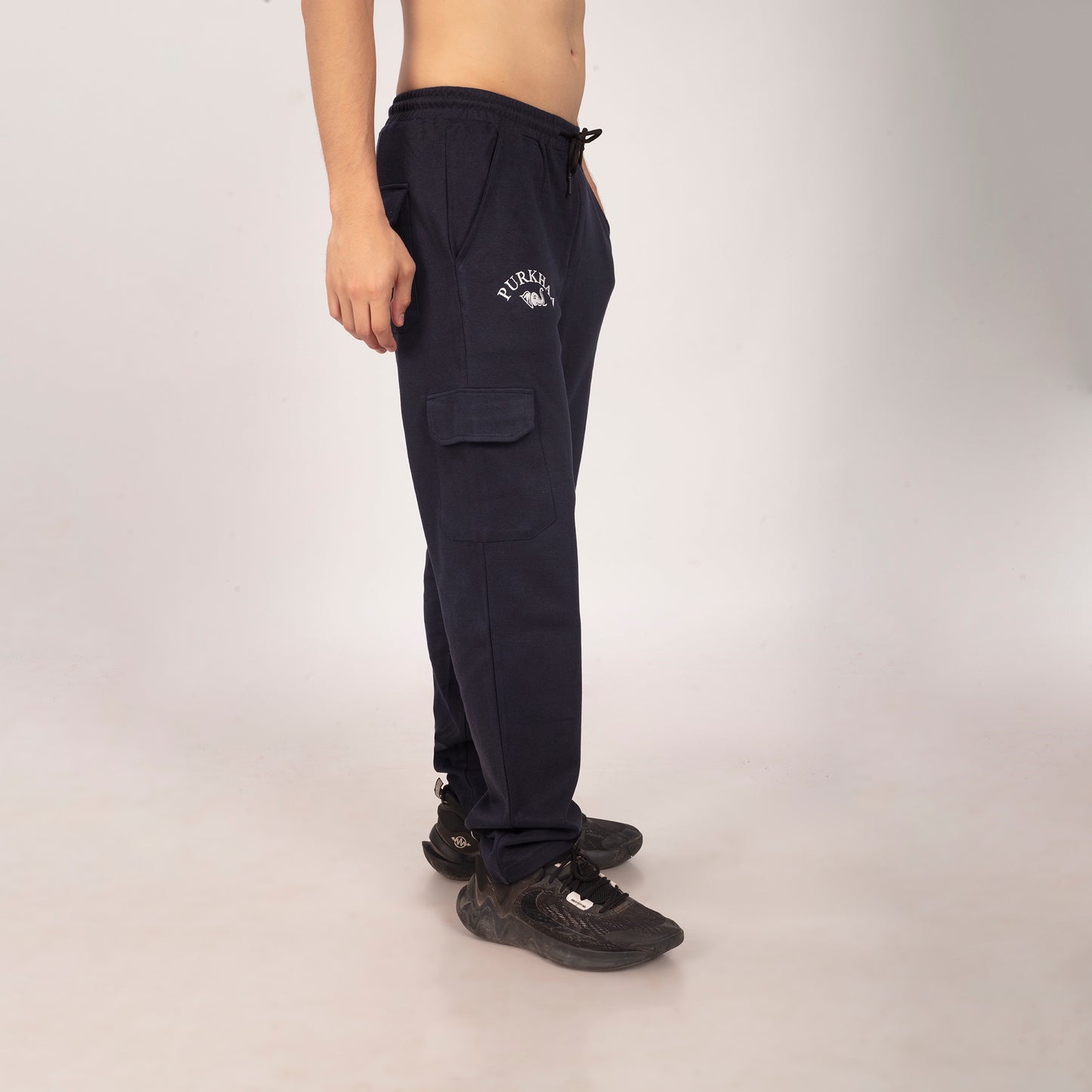 Purkhaa Premium Navy Cargo Track Pant