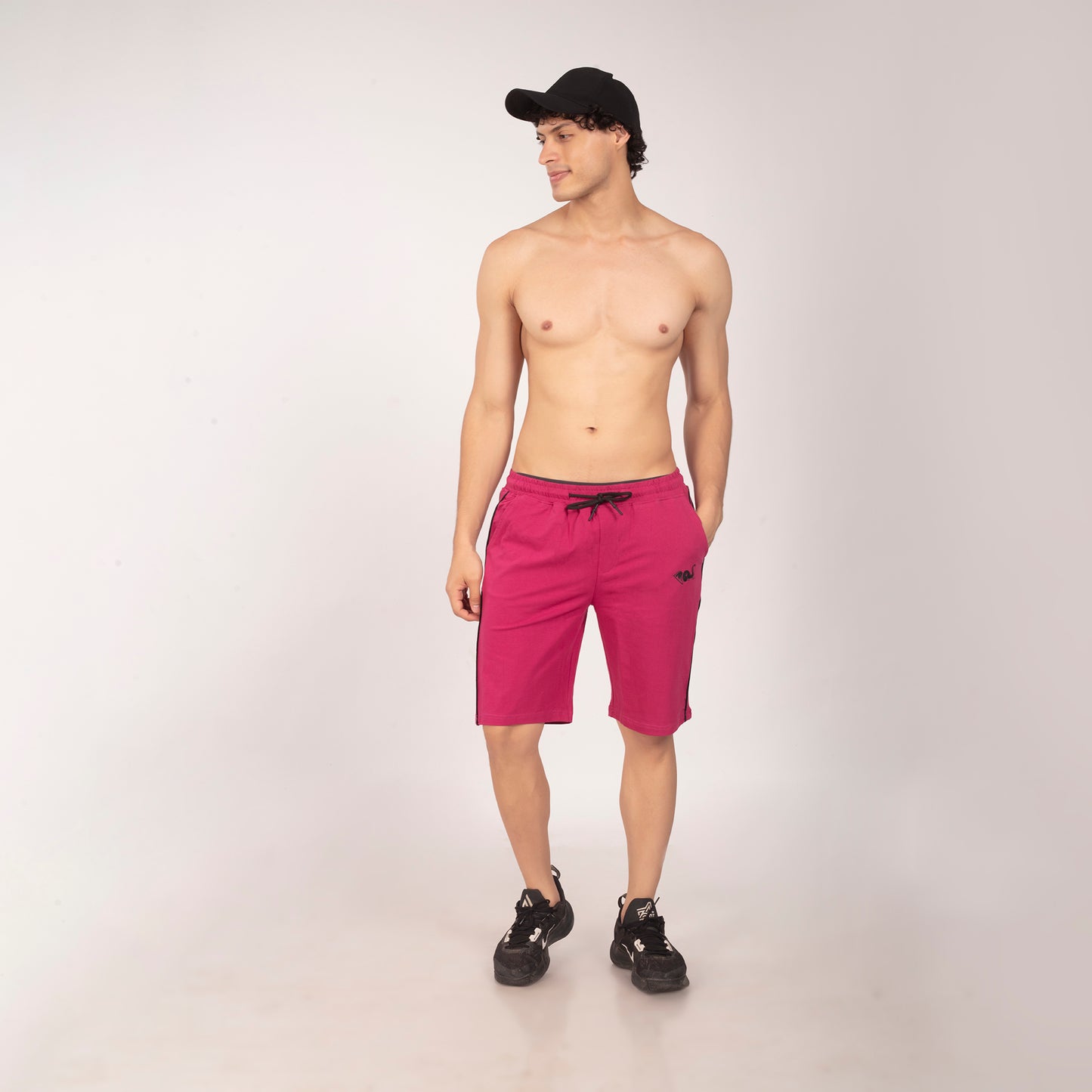 Purkhaa Active wear Maroon Double Stripe Short
