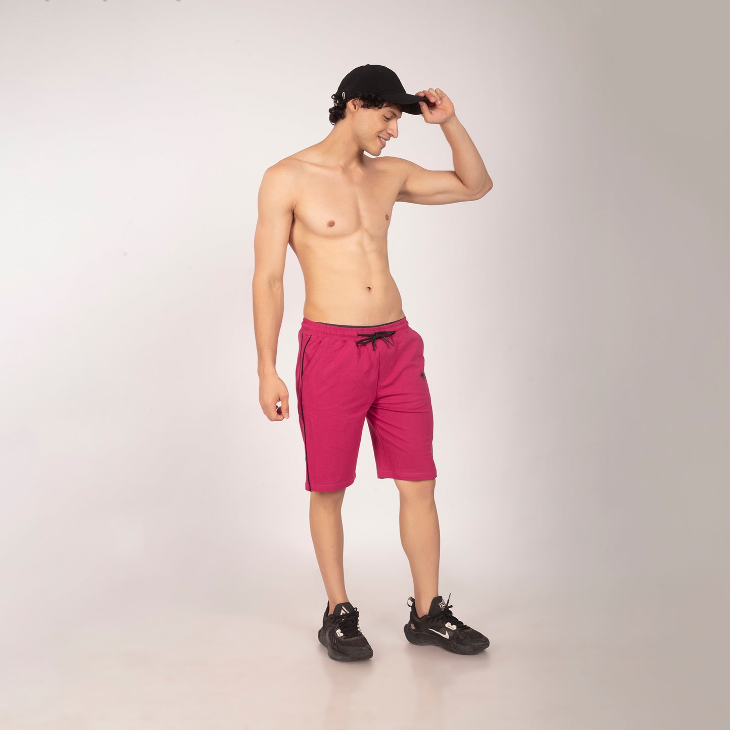 Purkhaa Active wear Maroon Double Stripe Short