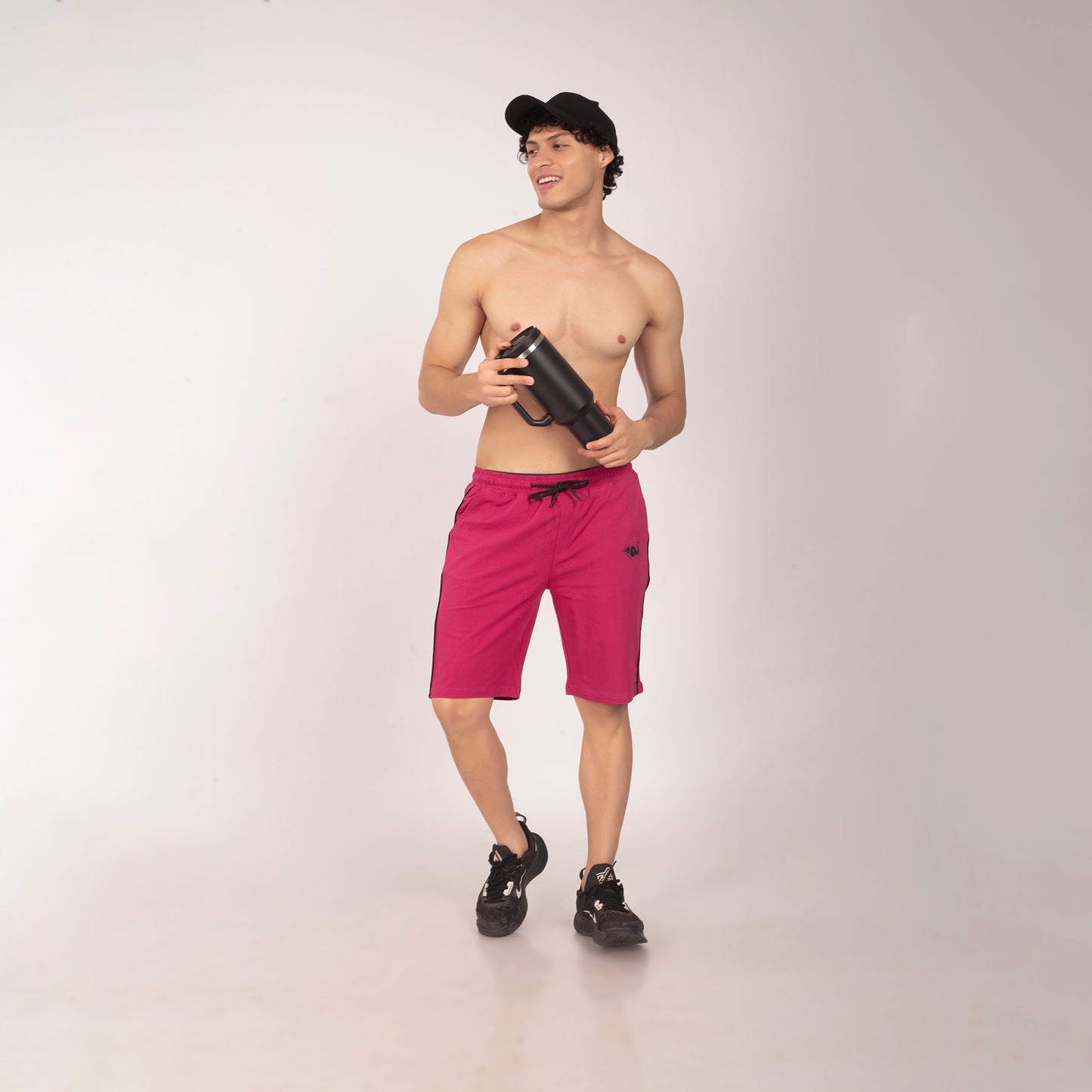 Purkhaa Active wear Maroon Double Stripe Short