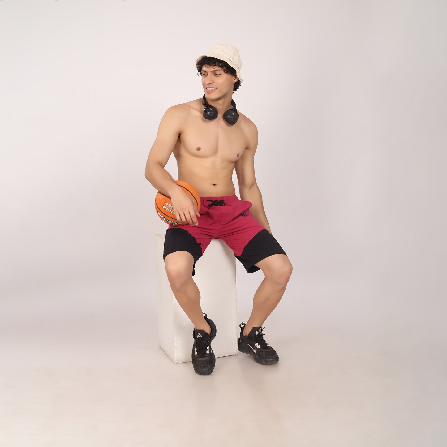Purkhaa's Premium Maroon Black Short for classy men