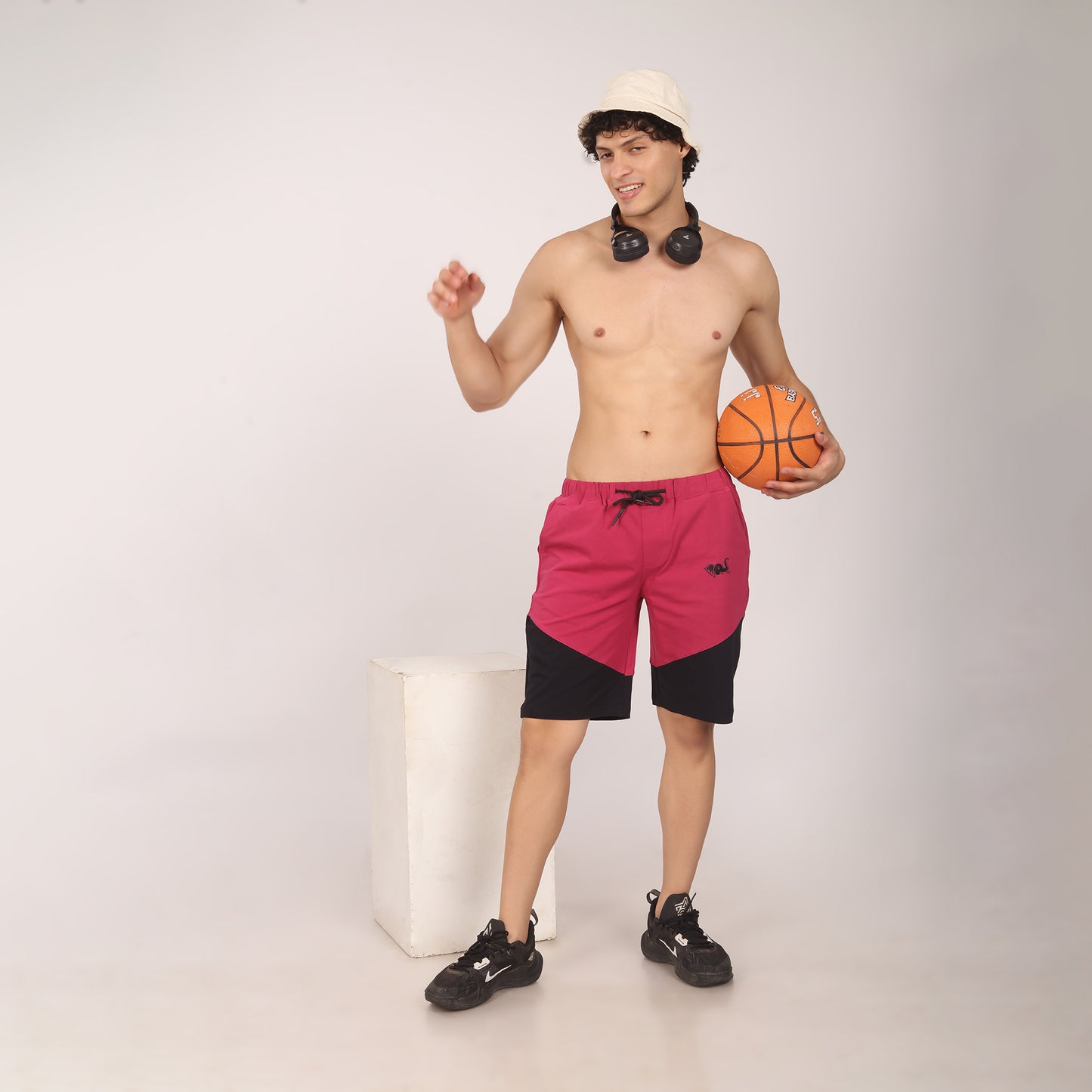 Purkhaa's Premium Maroon Black Short for classy men