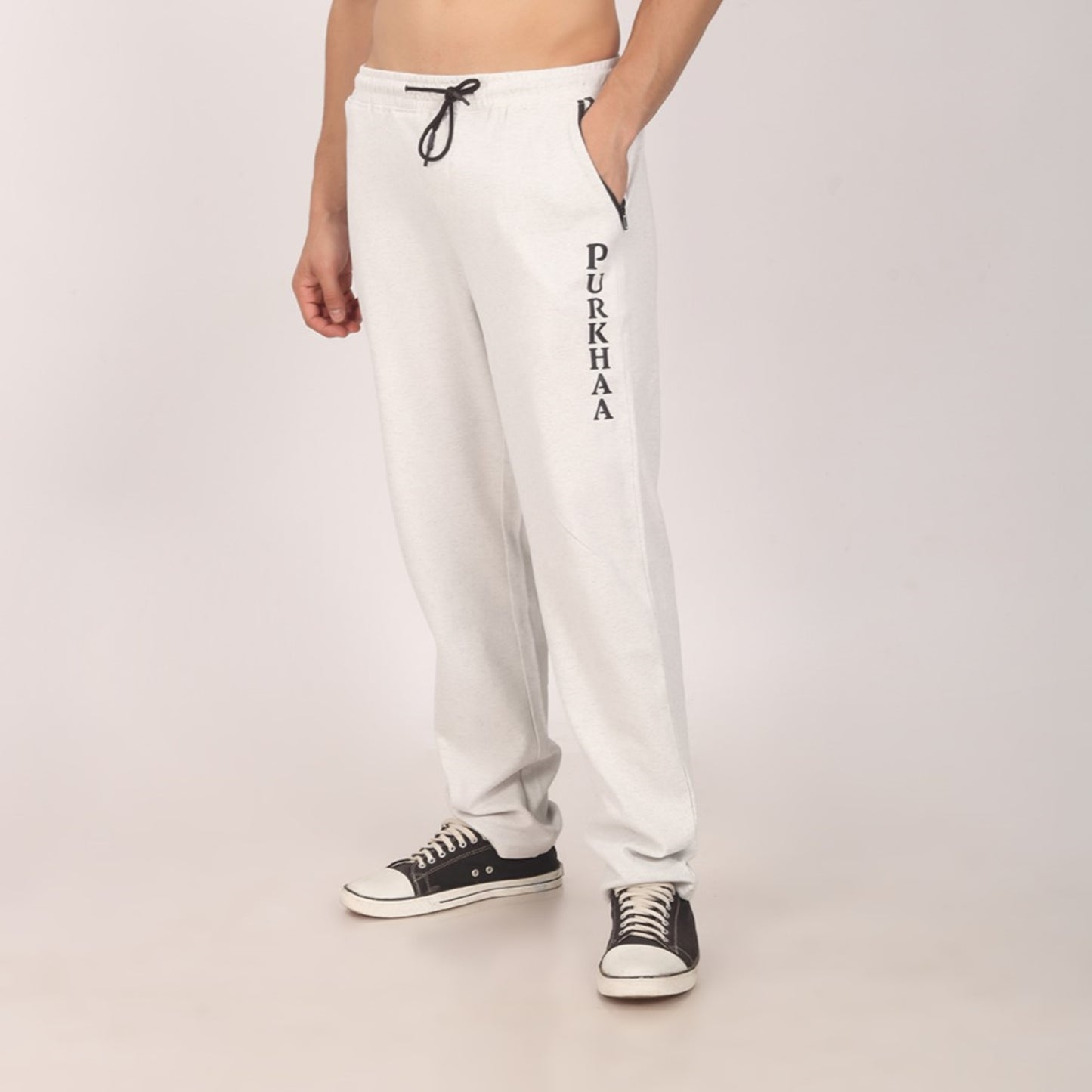 Purkhaa Premium Regular Fit White strip pocket Jogger