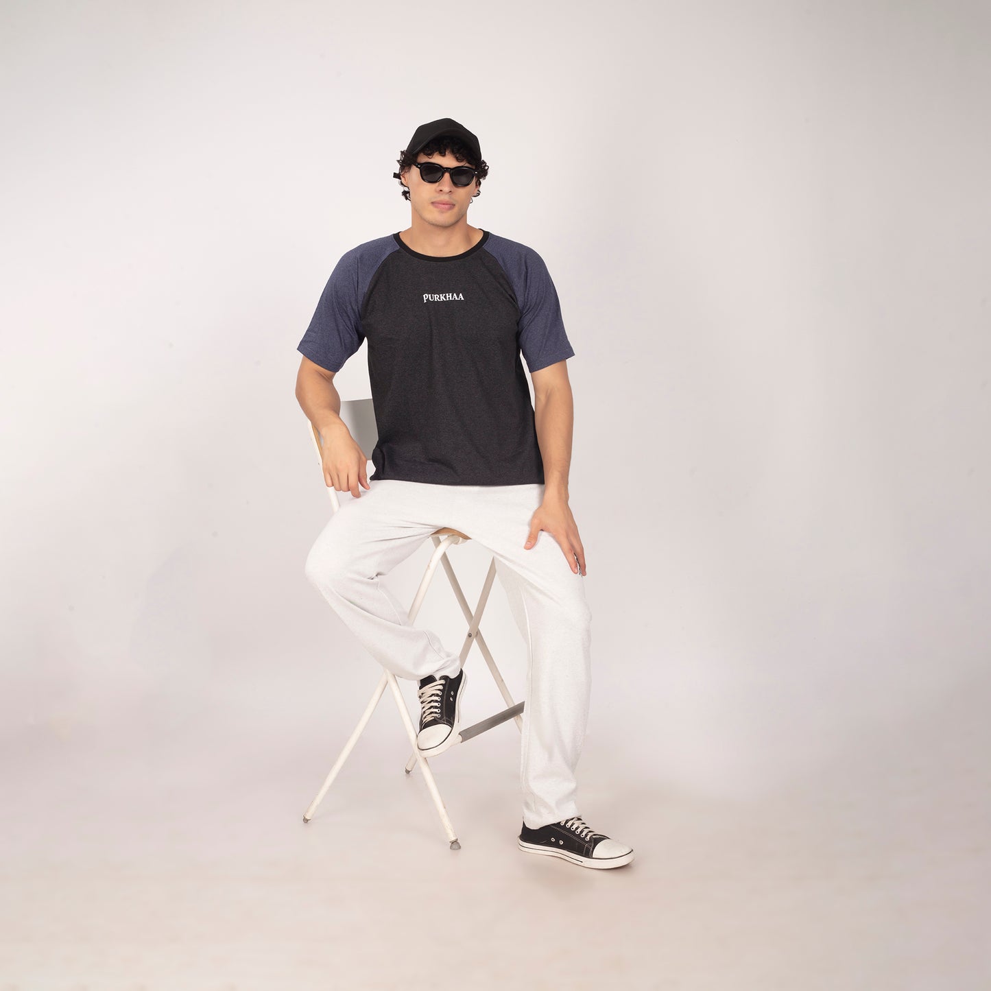 Purkhaa Never look  Back Raglan Tee