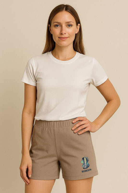 Womens High Waist Shorts (Camel)