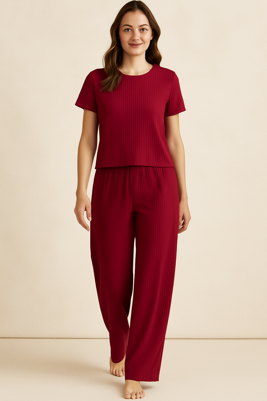 Purkhaa Jacquard Co-ord Set (Maroon)
